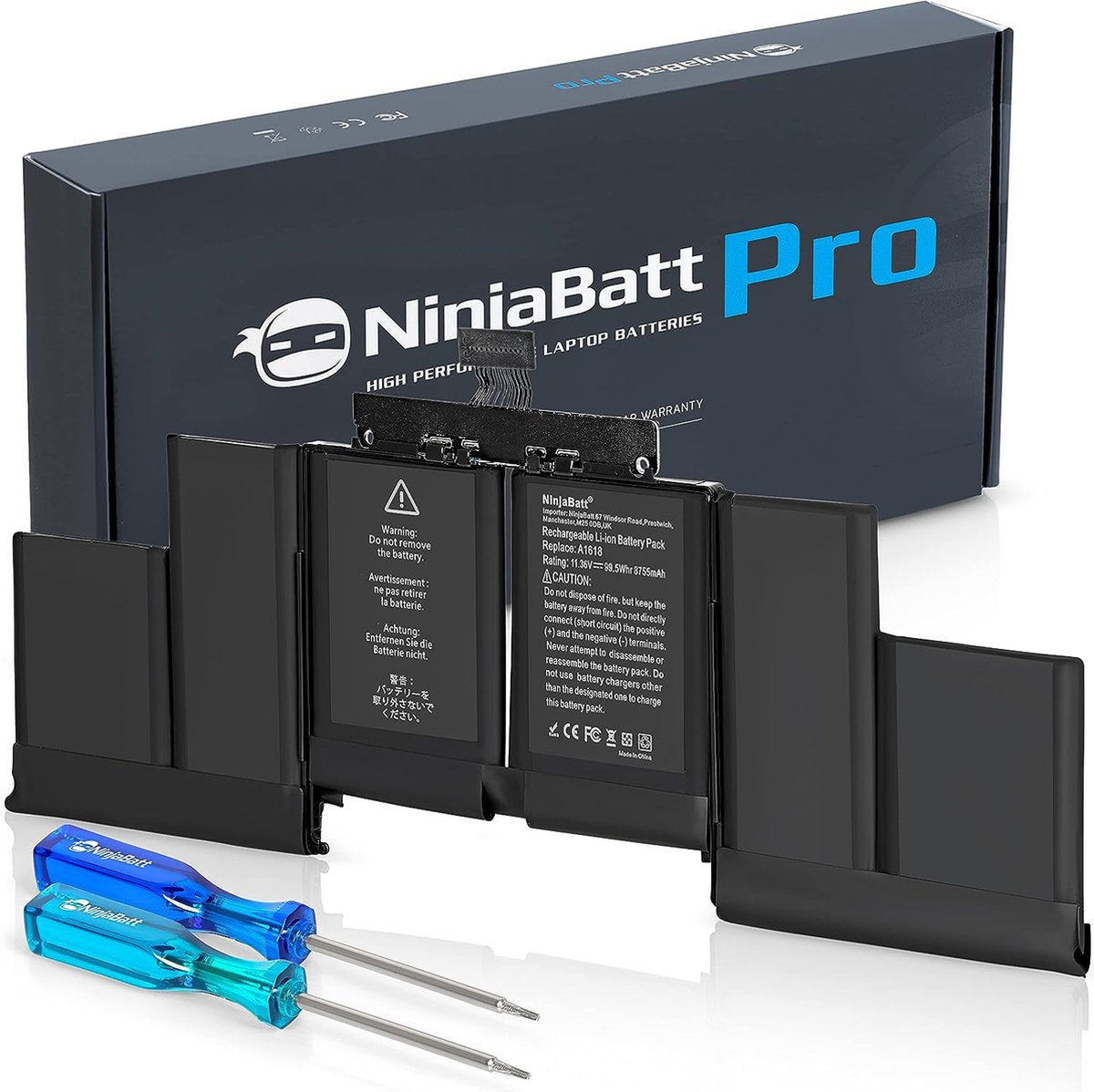 NinjaBatt 99.5 Wh (11.36 V) Batterij voor MacBook Pro 15″ Retina (A1618 – Mid 2015)