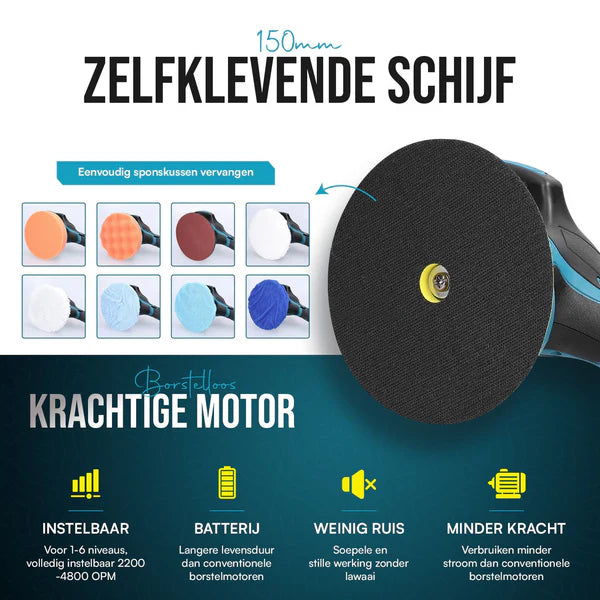 MAKR Polijstmachine | 2 Accu's 21V + Complete Accessoireset